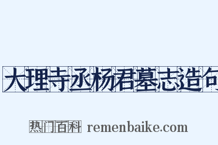 大理寺丞杨君墓志造句是什么意思的图片